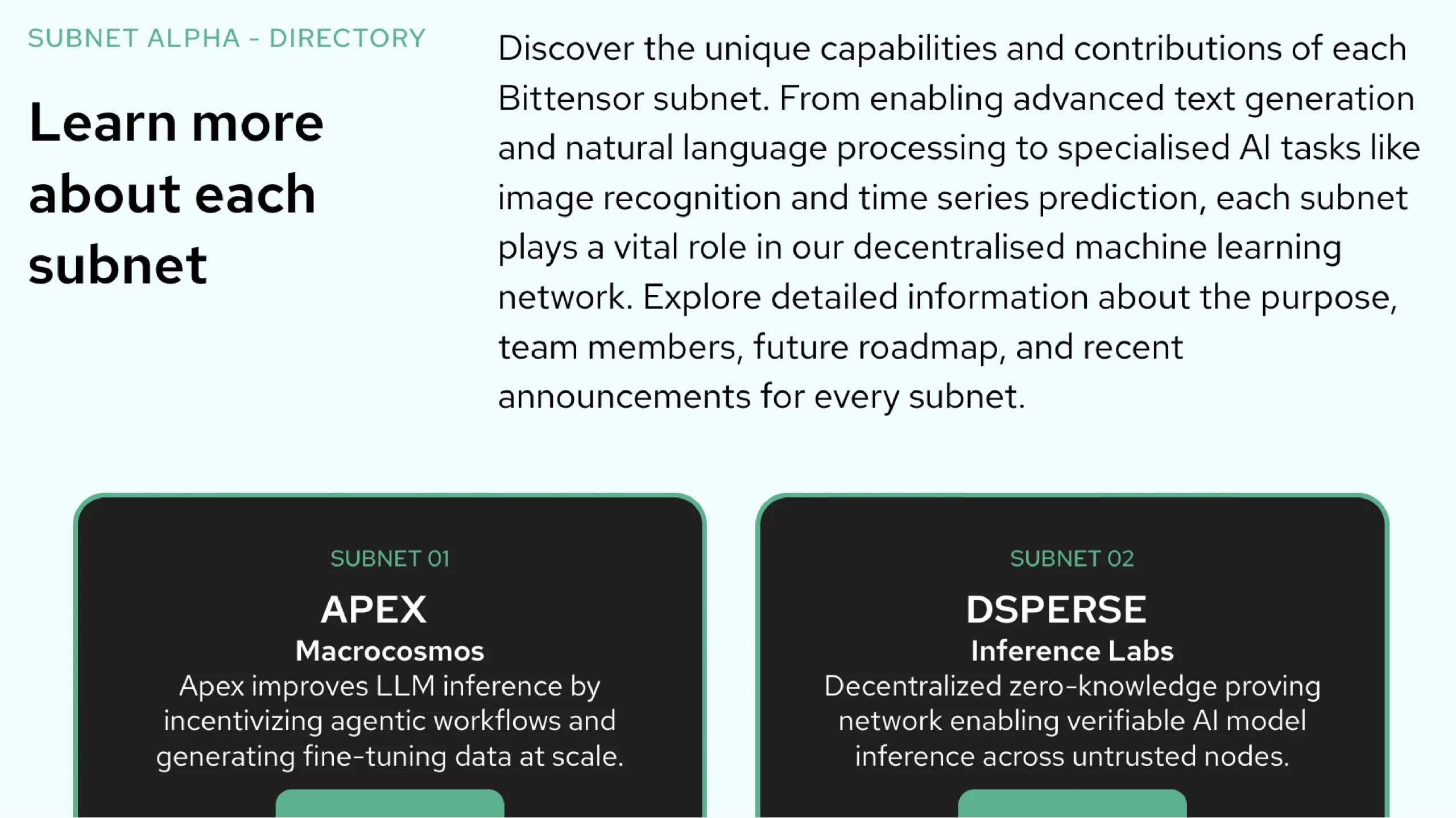 Subnet Alpha Subnet Directory