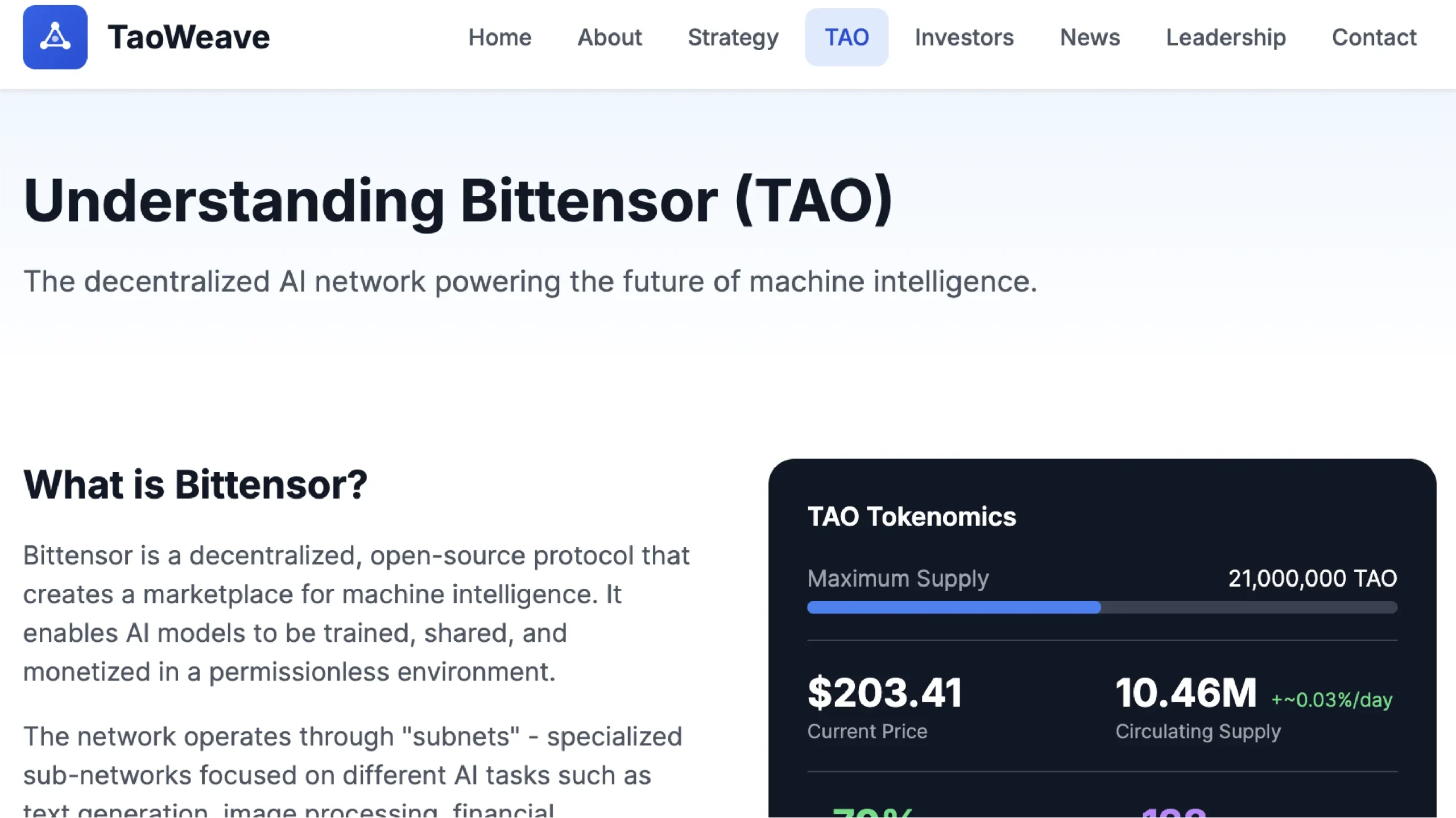 TaoWeave Understanding Bittensor